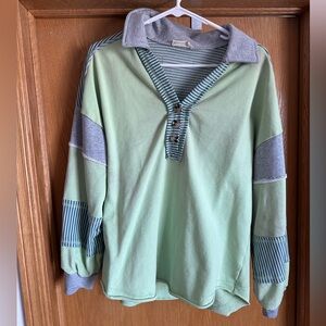 Green and purple oversized long sleeve. Size medium. Never worn.